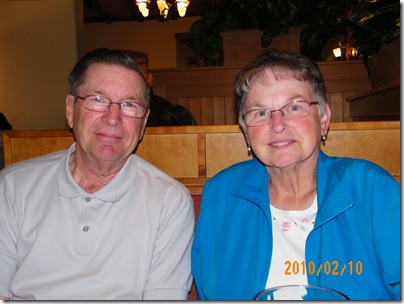 Carl and Donna at Olive Garden