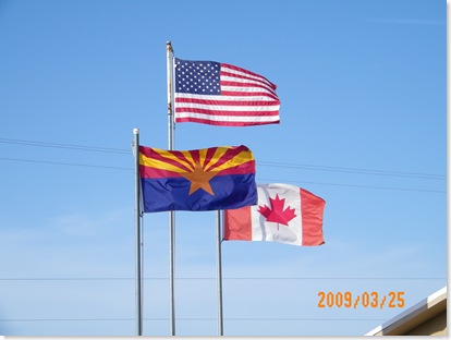 Arizona, USA and Canada flags