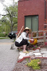Kitty Nangle prepares for spring at Marlborough Hall, a United Cerebral Palsy Association residence.
