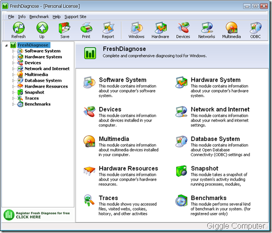 FreshDianose - Main Window