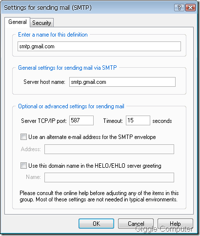 Pegasus Mail - SMTP