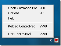 ControlPad - System tray menu