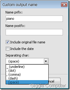X2X Free Audio Converter - Custom output name