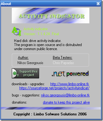 Activity Indicator - About