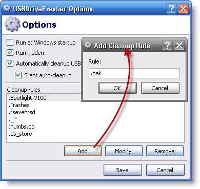 USBDriveFresher - Options - Add Rule