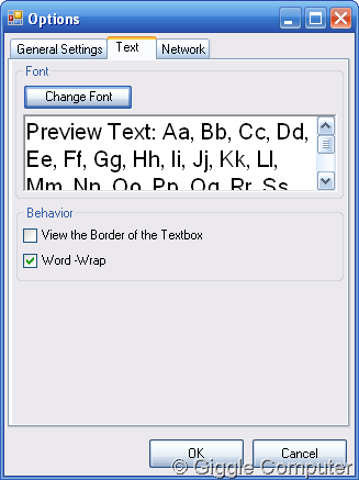 Text settings