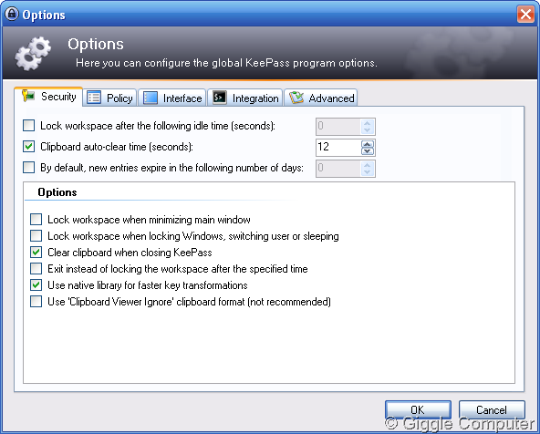 Security Options