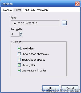 Editor Options