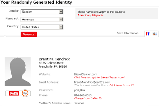 Fake Name Generator