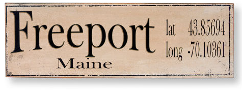 Latitude/Longitude Sign from L.L. Bean