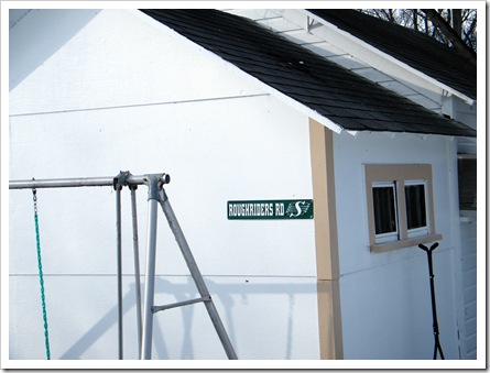 Roughriders Road.  Welcome to Riderville.