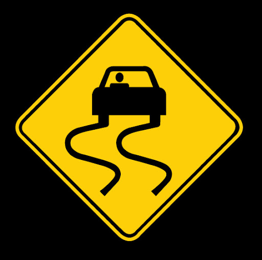 Autobahn delimited sign (fur Slippery Road Sign. Autobahn delimited sign (fur