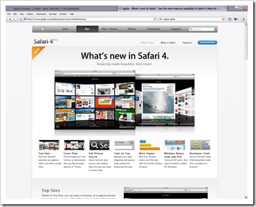 Safari 4 Beta on Windows XP