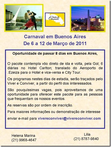 Convite-Viagem Buenos Aires