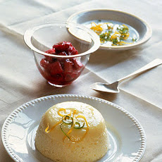 Citrus Sponge Pudding with Rhubarb Sauce