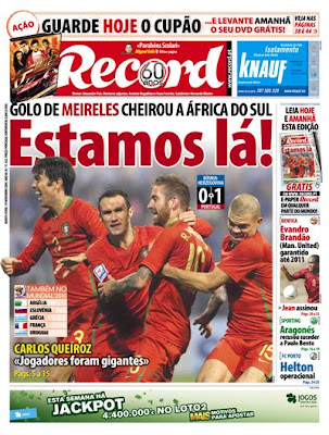 Capa do Record 19-11-2009 Capa do Record 19-11-2009