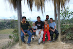 Taking a break in the trail with our guide and taxi driver, Karajia, Utcubamba Valley, Peru