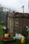 Shower at the only building (home/­restaurant/lodge) between Congon and Choctamal, Gran Vilaya Trek, Chachapoyas Region, Peru