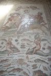 Venus, Neptune and Triton, floor mosaic, Roman ruins of Bula Regia, Tunisia