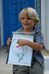 Cruz on the front steps, Nabeul, Tunisia