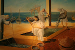 Mural illustrating how the stone vats at the ruins of Neopolis were used to ferment fish sauce, Nabeul Museum, Tunisia