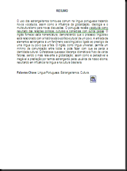 Resumo monografia abnt