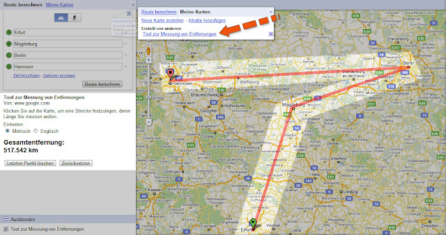 Maps Labs: Tool zur Messung der Entfernung - GWB