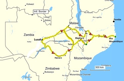 Trajecto Zambia-MOZ