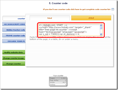 Statistik blog widget gratis dari histats 07