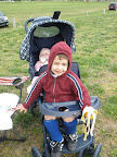 Joshua and Gabriella watching Maryke play soccer