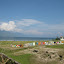 Drying clothes on the shore of Lake Toba