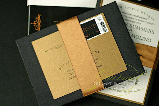 The invitation is mounted on a