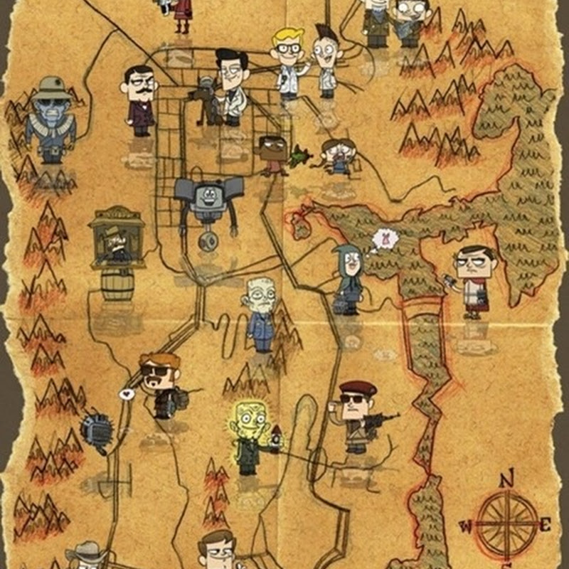 Diese Fallout Las Vegas Karte ist nicht maßstabgetreu, sieht aber als Poster gut aus