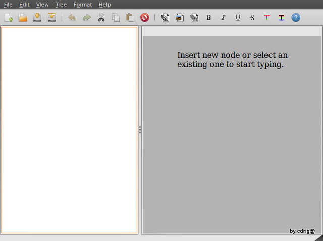 NoteCase main screen
