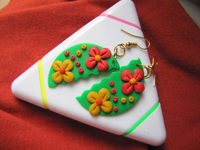 Cercei de primavara Cercei handmade Fimo primavara floricele