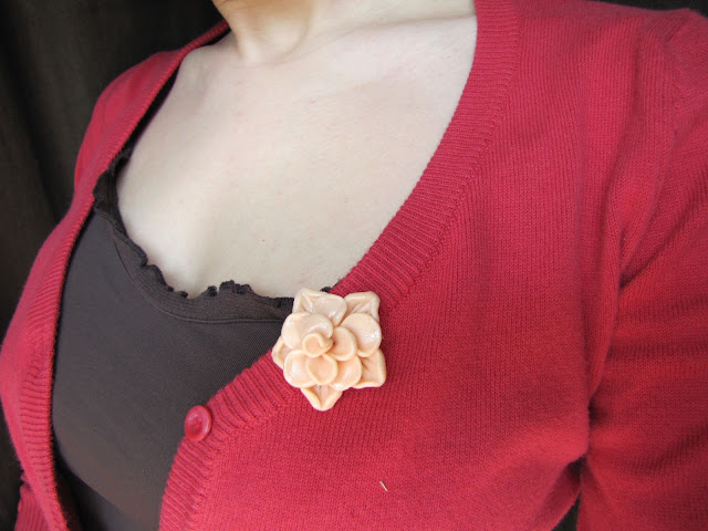 Brosa Handmade Fimo, dalie pastel