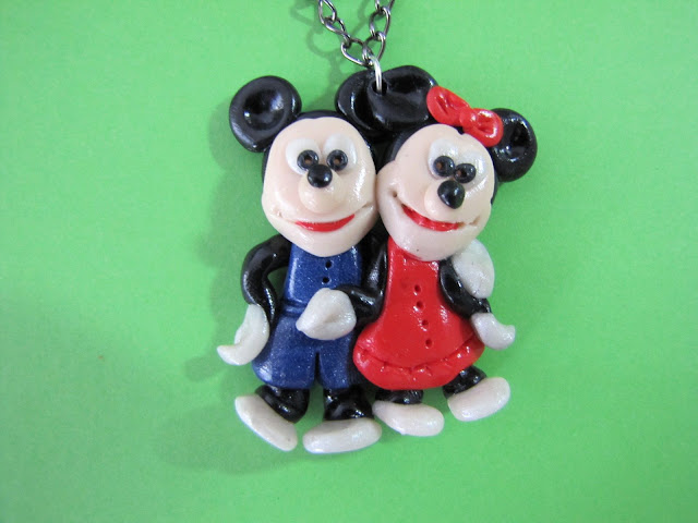 Margelute handmade din fimo roz gri