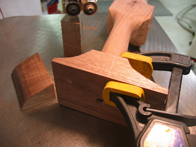 band sawing front leg transition blocks