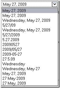 Available date formats
