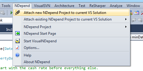 Attaching a new NDepend project