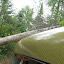 Low canoe crossing on the 1/2 mile portage