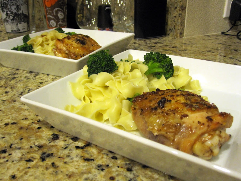 chicken thighs and pasta with lemon sauce