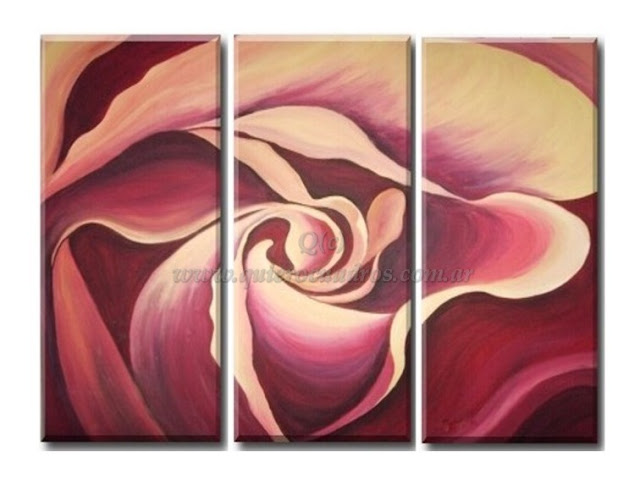 Cuadros decorativos Poliptico Rosa roja