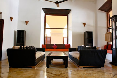 Lobby of the Fort Printers hotel in Galle Fort in Sri Lanka