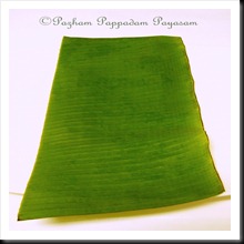 Cut banana leaf