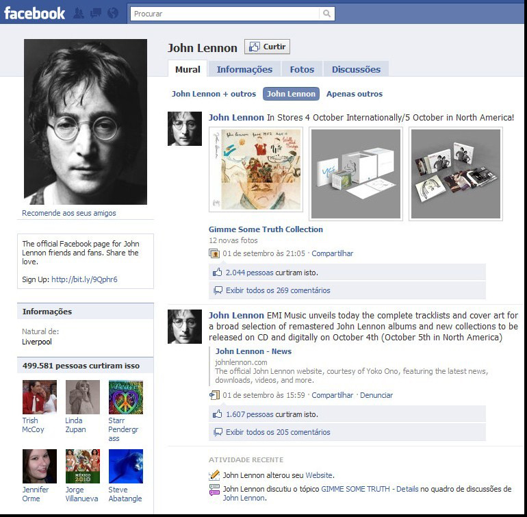 Vovô Lennon ganha de 70 anos um perfil oficial no Facebook