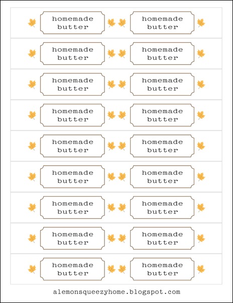 Homemade Butter Labels