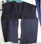 The bodice overlaid with the black partlet