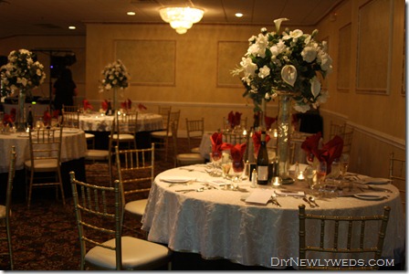 The black and white table linens were standard for our venue 