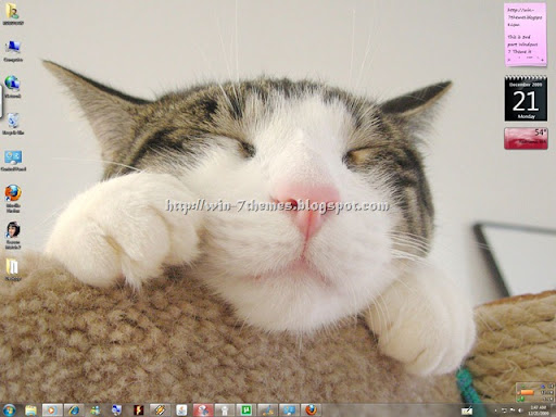 Romantic cartoon lovers wallpaper. For All Lovers of cats this Windows 7 